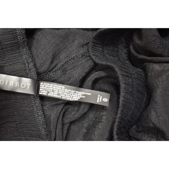 Torrid Black Lightweight Gauze Wide Leg Plus Size 0 Pants Rayon Stretch - Picture 6 of 8